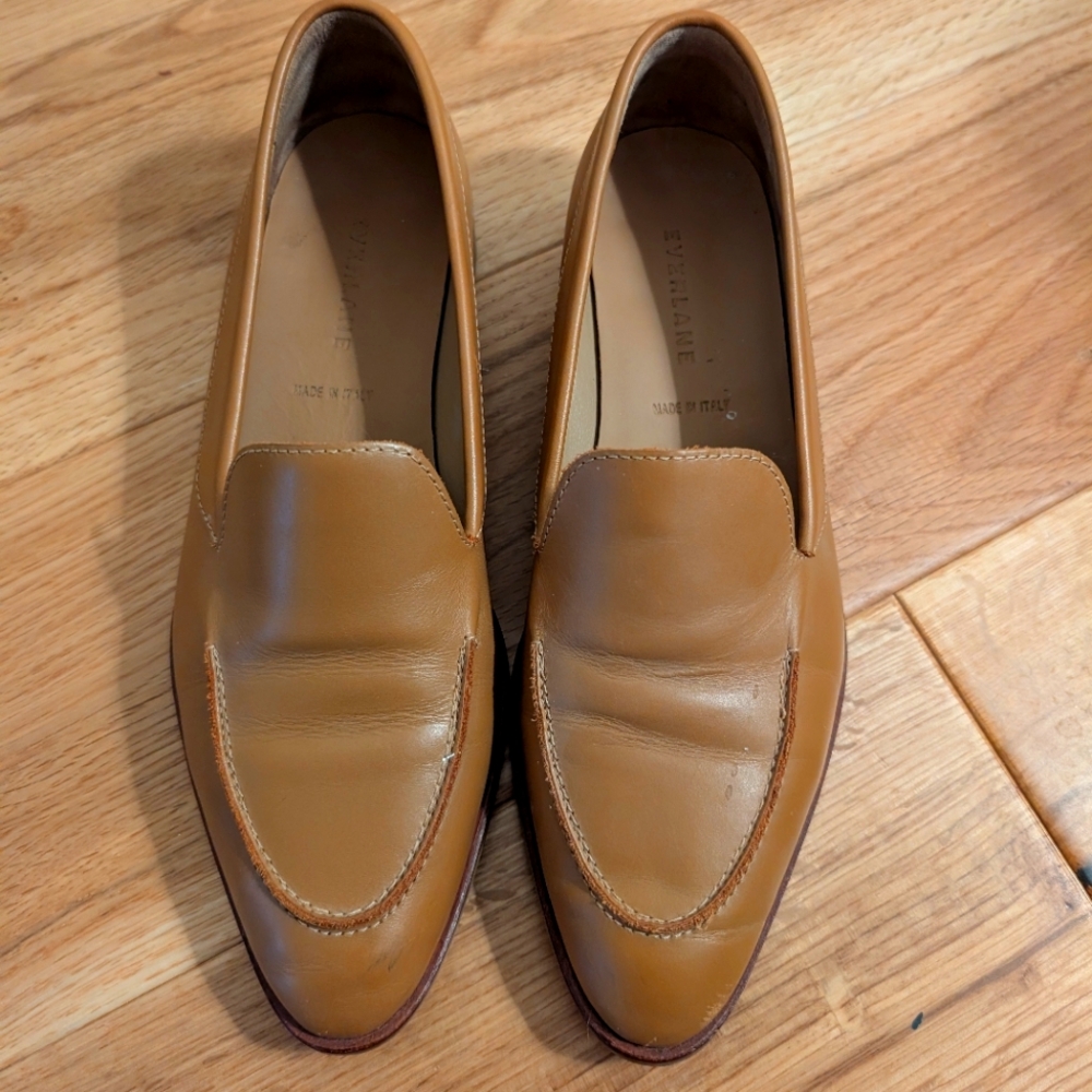 Everlane Camel Leather Loafer Size 7.5 Modern Loafer